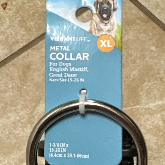 Vibrant Life Solid Nylon Dog Collar With Metal Clasp, Black, Large 4.4 CM - Picture 2 of 5